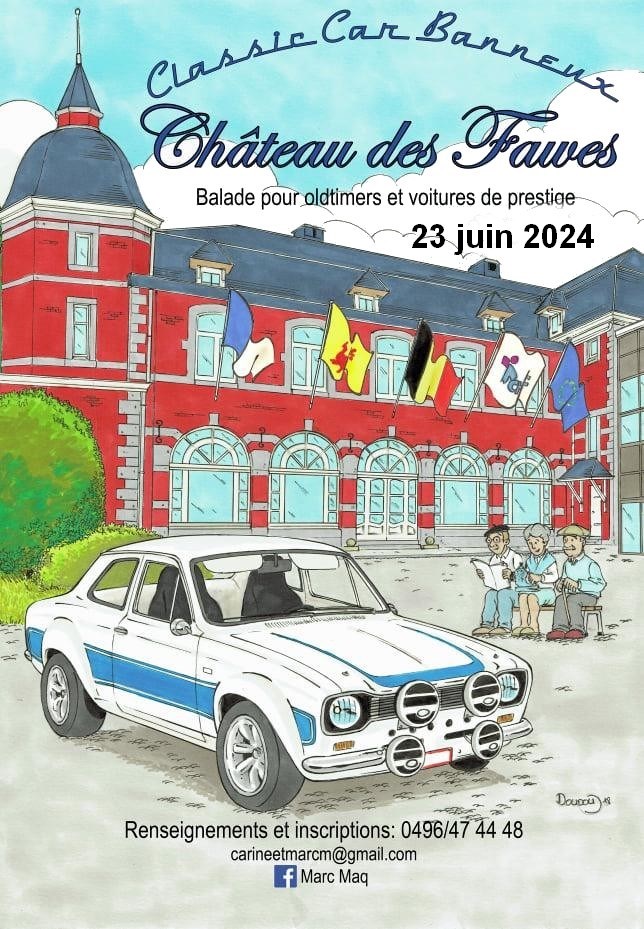 9ème Balade Classic car BANNEUX Château des Fawes