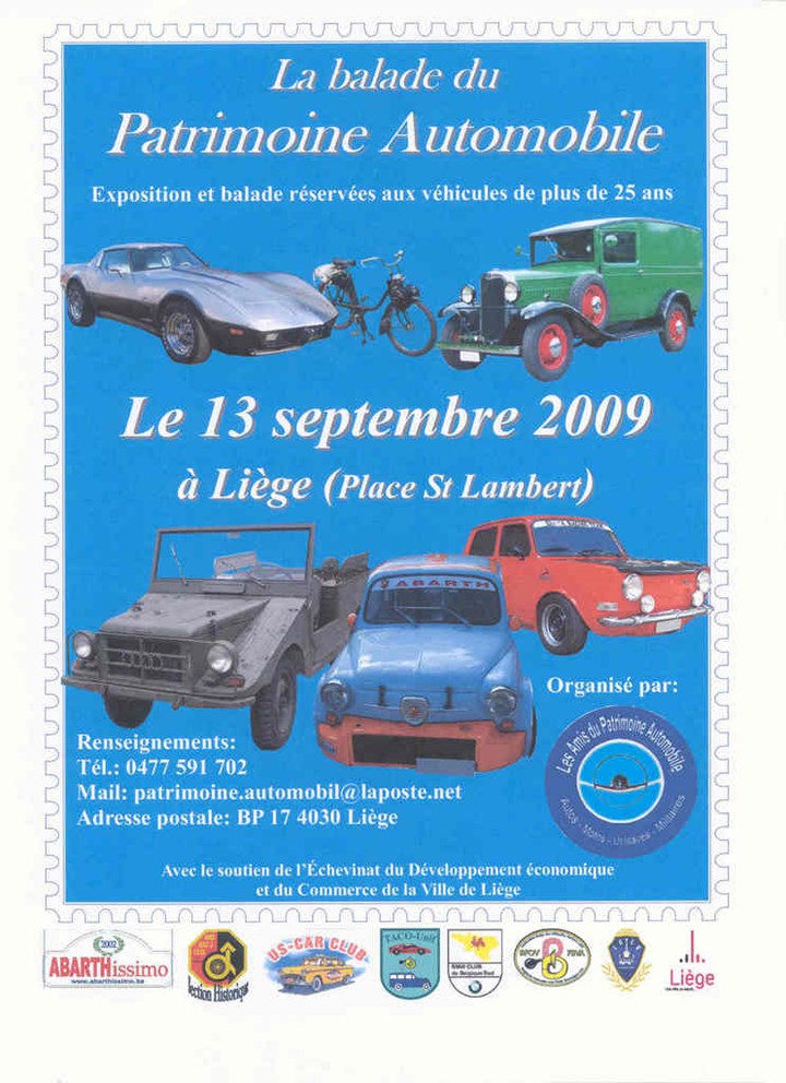 Liège : Journée du Patrimoine Automobile Concentration et Balade