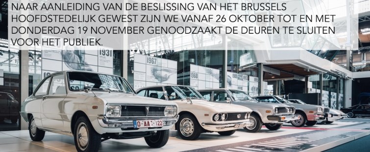 Autoworld sluit zijn deuren voor het publiek tot 19 november 2020