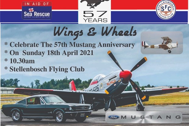 57 ans Mustang, Wings & Wheels à Stellenbosch