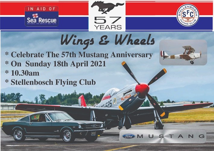 57 ans Mustang, Wings & Wheels à Stellenbosch