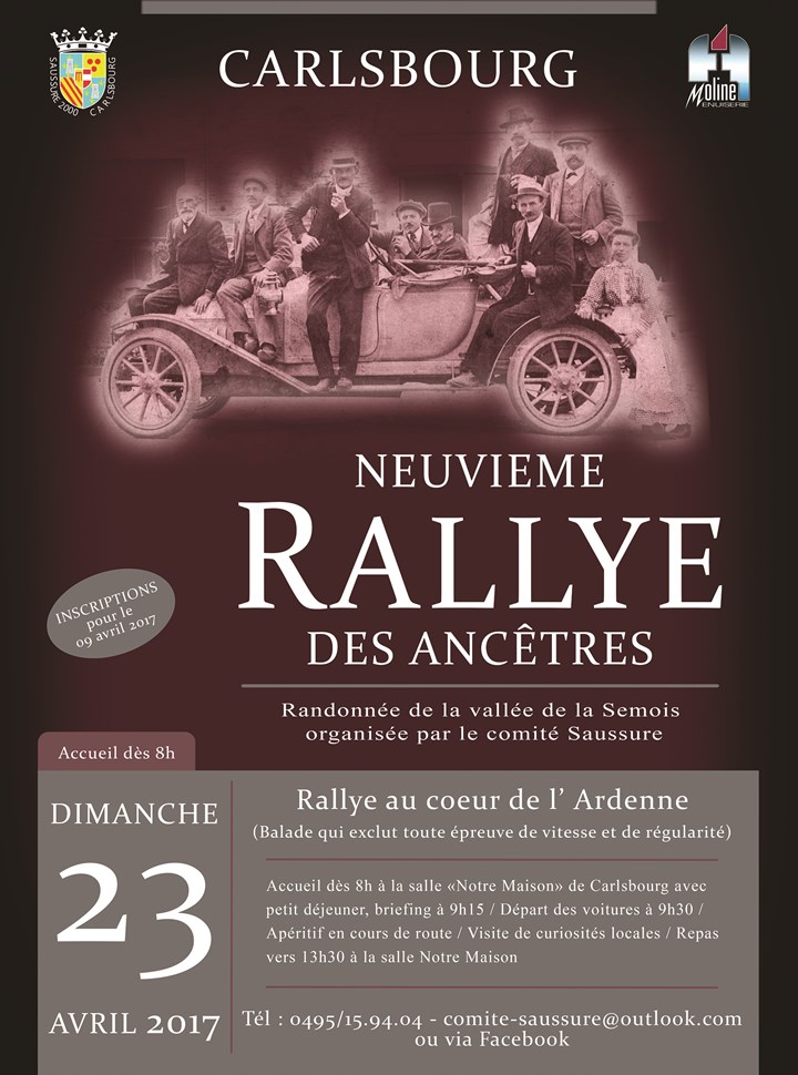 23 avril 2017 : 9 ième Rallye de la Semois avec voitures ancêtres - Carlsbourg -