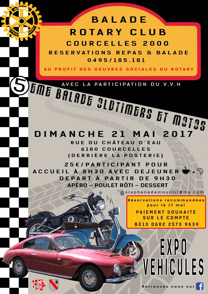 5ème Balade Oldtimers et Motos Rotary Courcelles 2000