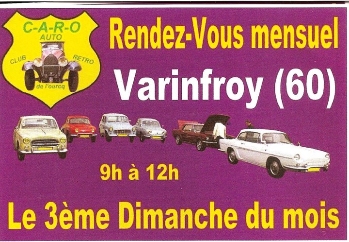 Rendez vous mensuel C.A.R.O. VARINFROY 60