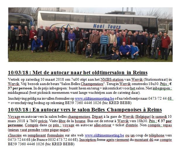 Bus trip to Oldtimer Fair Belles Champenoises in Reims (Fr) (Wervik)