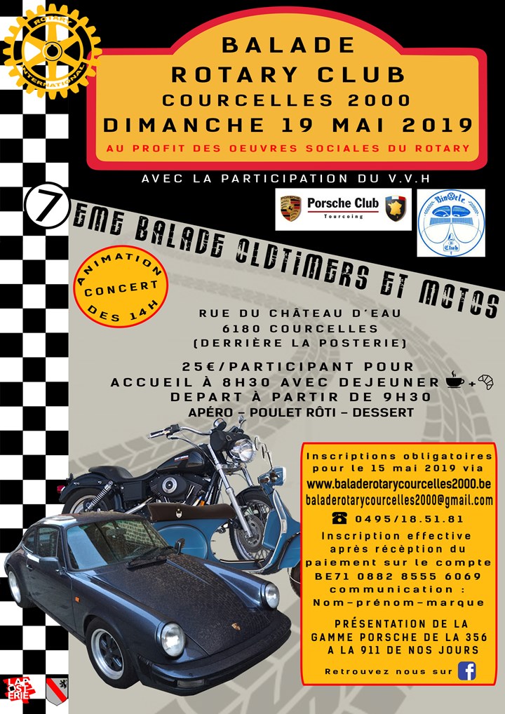 Balade Oldtimers et Motos Rotary Courcelles 2000