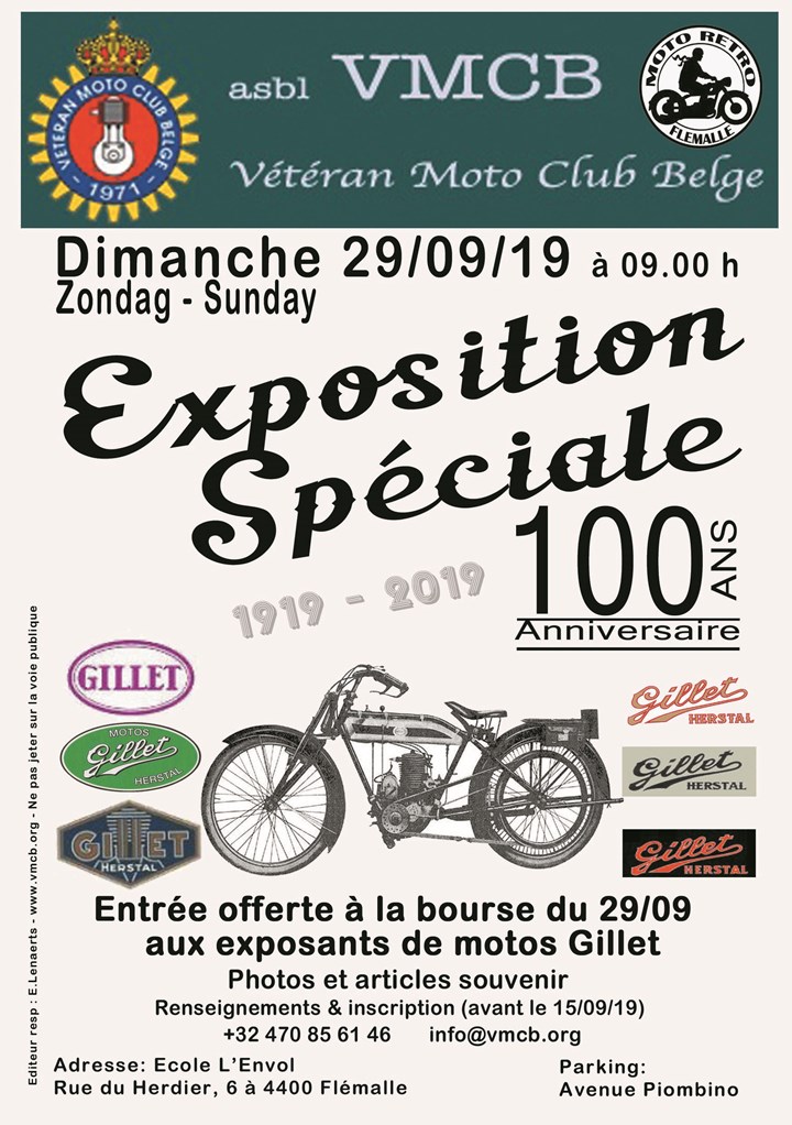 Exposition "Les  100 ans de Moto Gillet Herstal"