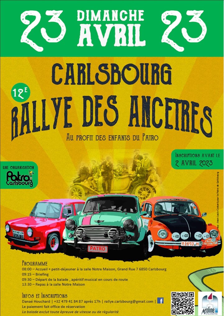 12 ième édition du Rallye des Ancêtres au départ de Carlsbourg – 23 avril 2023