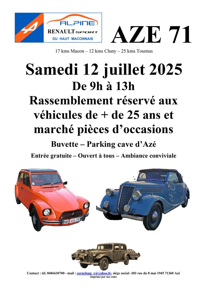 Rassemblement de véhicules de + de 25 ans et marché pièces d'occasions