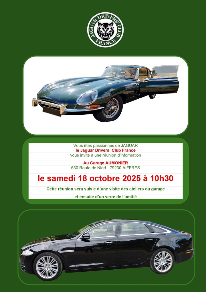 Réunion d'information du FJDC (Club de JAGUAR classiques et modernes)
