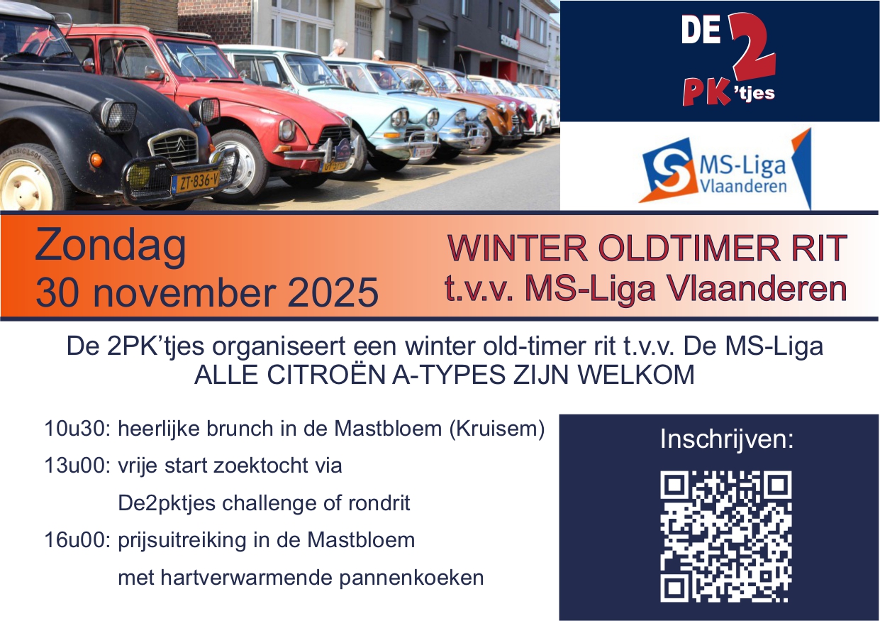De2pk'tjes - Winter Oldtimerrally t.v.v. MS-Liga - enkel Citroën A-types