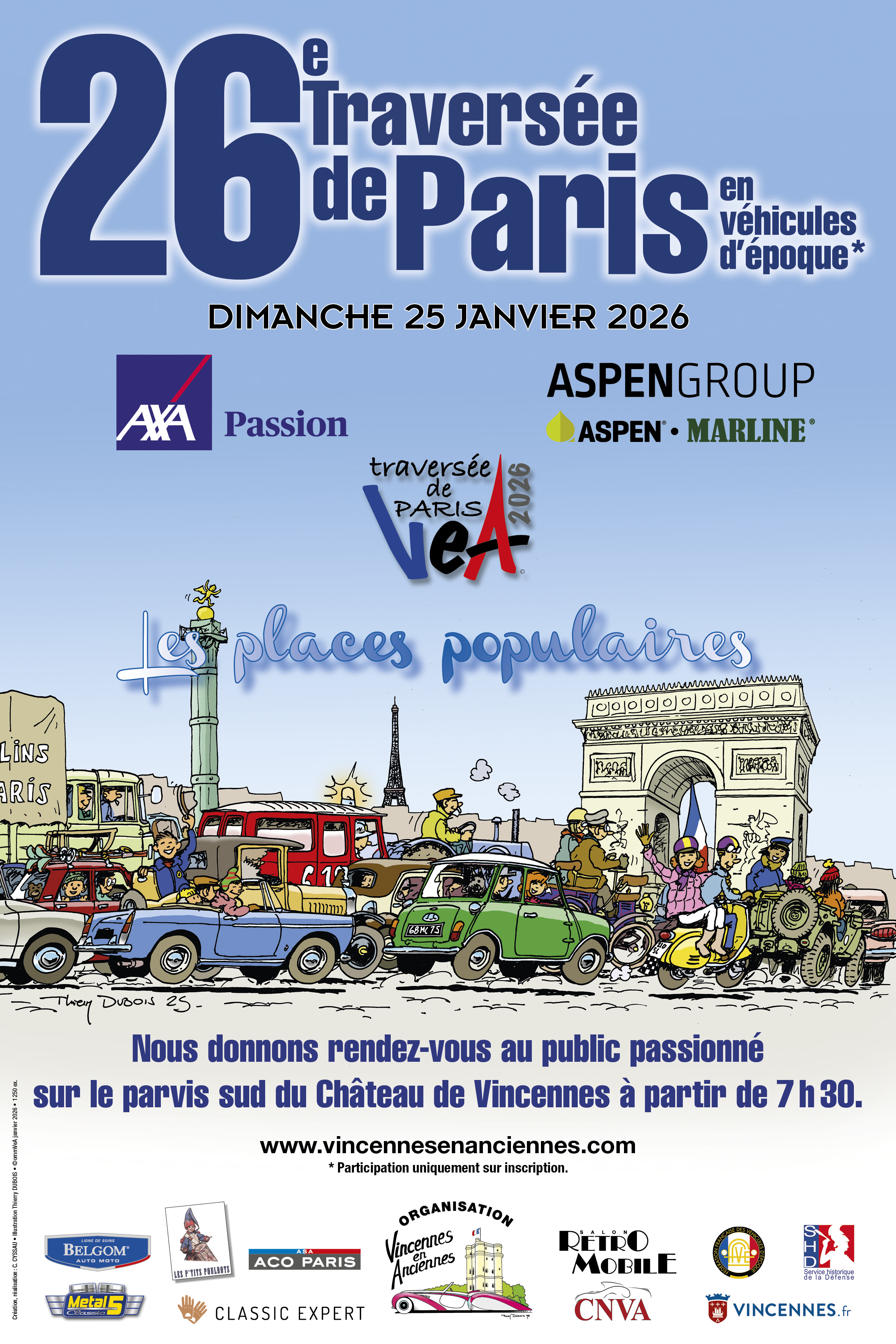 26e Traversée de Paris hivernale en véhicules d'époque