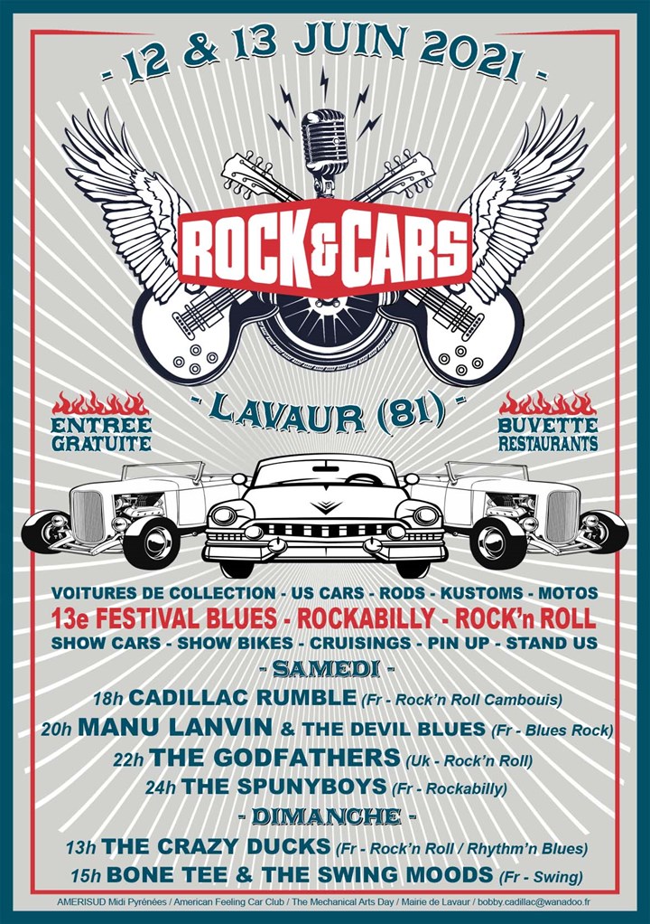 Festival  ROCK’&’CARS à Lavaur (81) les 12 et 13 juin 2021