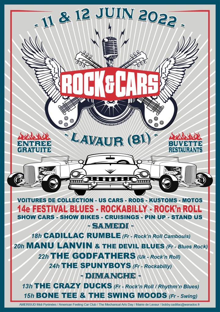 Festival ROCK’&’CARS à Lavaur (81) les 11 et 12 juin 2022