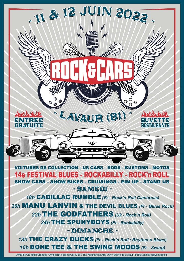 Festival ROCK’&’CARS à Lavaur (81) les 11 et 12 juin 2022