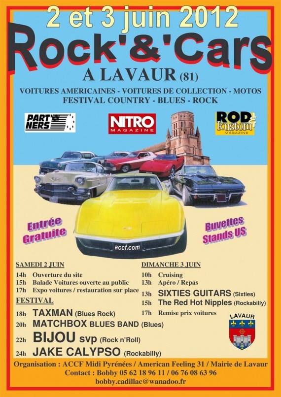 Festival ROCK’&’CARS à Lavaur (81) les 1 et 2 juin 2013