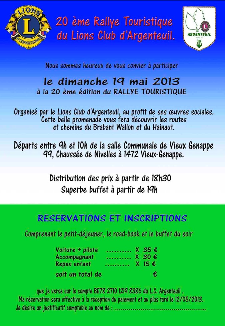 20e rallye du Lions Club d'Argenteuil