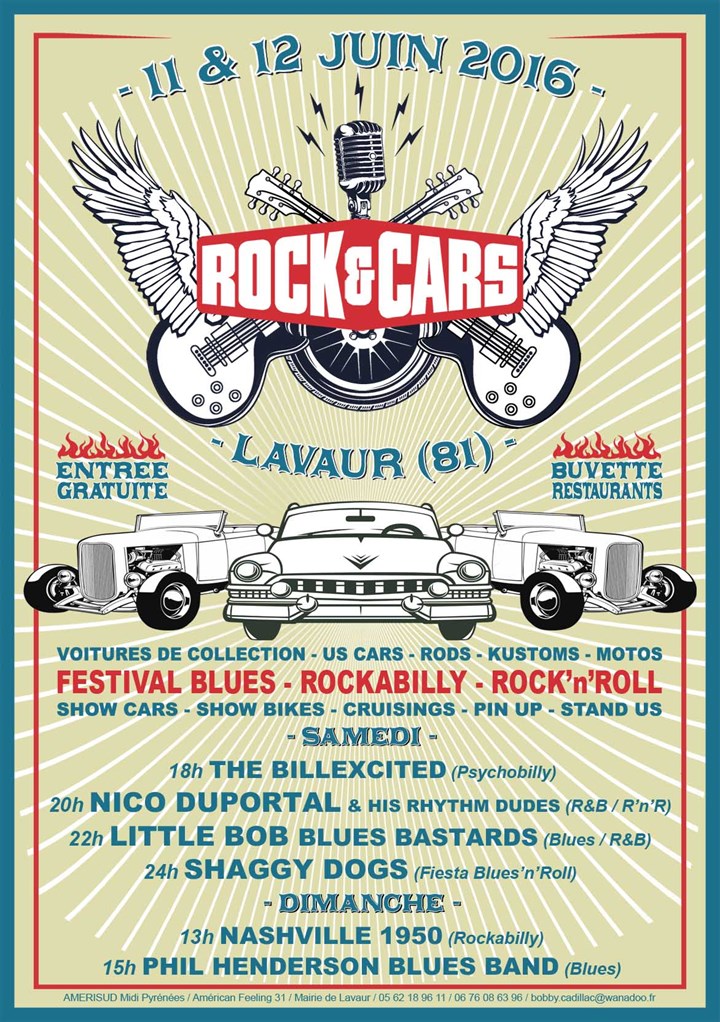 Festival ROCK’&’CARS à Lavaur (81) les 11 et 12  juin 2016