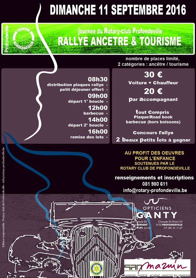 Rallye Ancêtre et Tourisme du Rotary Club Profondeville